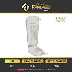 Farabi Kids T-Tech Shin Guards – MMA, Kickboxing & Leg Protection