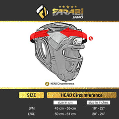 Farabi Head Guard with Removable Grill – MMA & Kickboxing Training