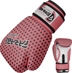 Farabi Kids 4oz Pink Star Boxing Gloves – Muay Thai, Kickboxing & Punching Bag Training