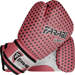 Farabi Kids 4oz Pink Star Boxing Gloves – Muay Thai, Kickboxing & Punching Bag Training