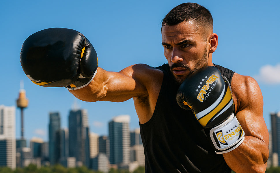 Farabi B6 Buffalo Leather Boxing Gloves - gallery image