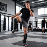 Farabi Adult Combat Shin in Step Black/Grey-Ultimate Shin Guards