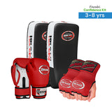 Farabi Confidence Kit 3-8 Years | Boxing Gloves + Inner Gloves + Pair of Thai Pads