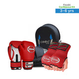 Farabi Confidence Kit 3-6 Years | Boxing Gloves + Inner Gloves + Pair of Thai Pads