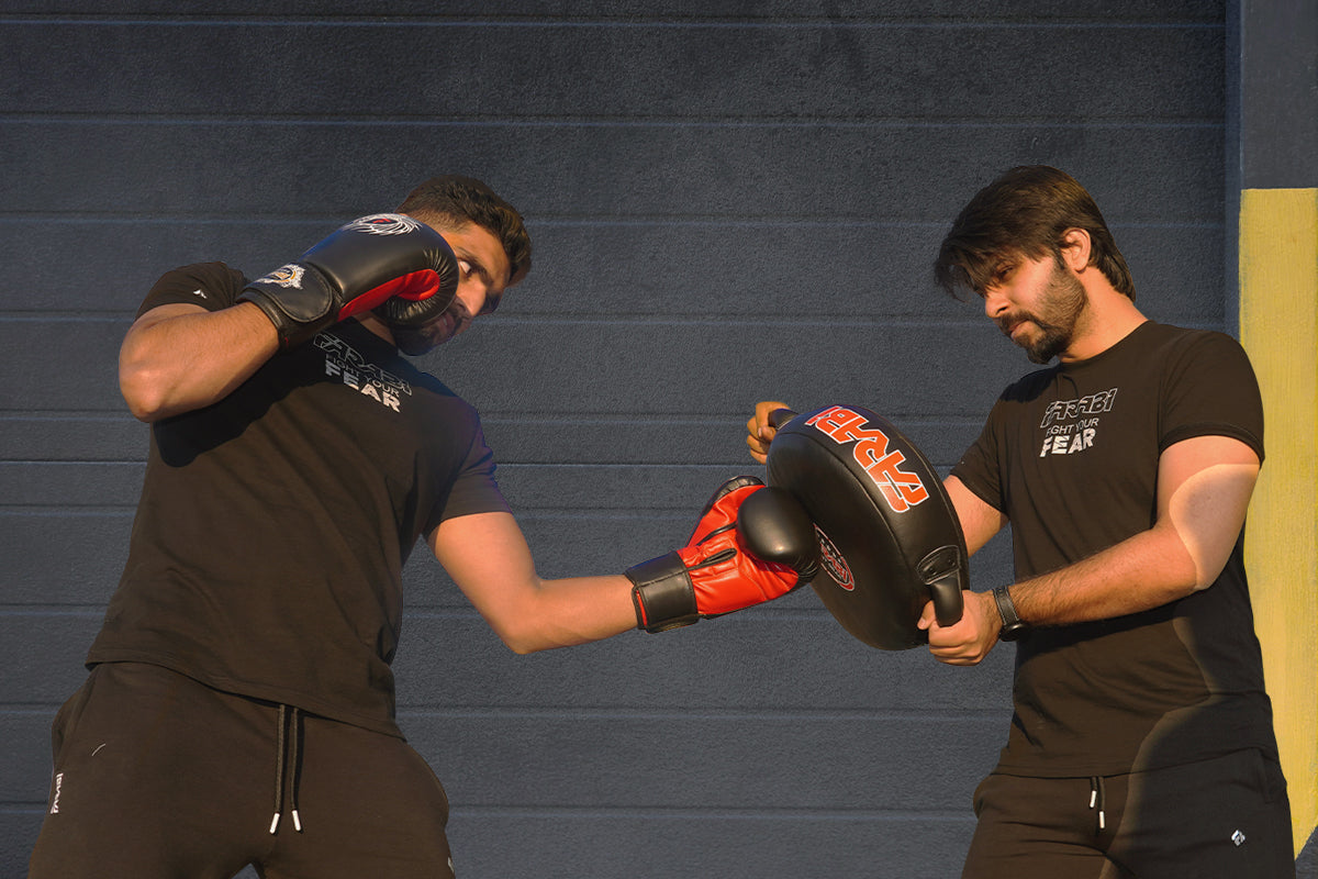 Farabi Leather Round Punch Shield – MMA, Muay Thai & Kickboxing Pad - gallery image