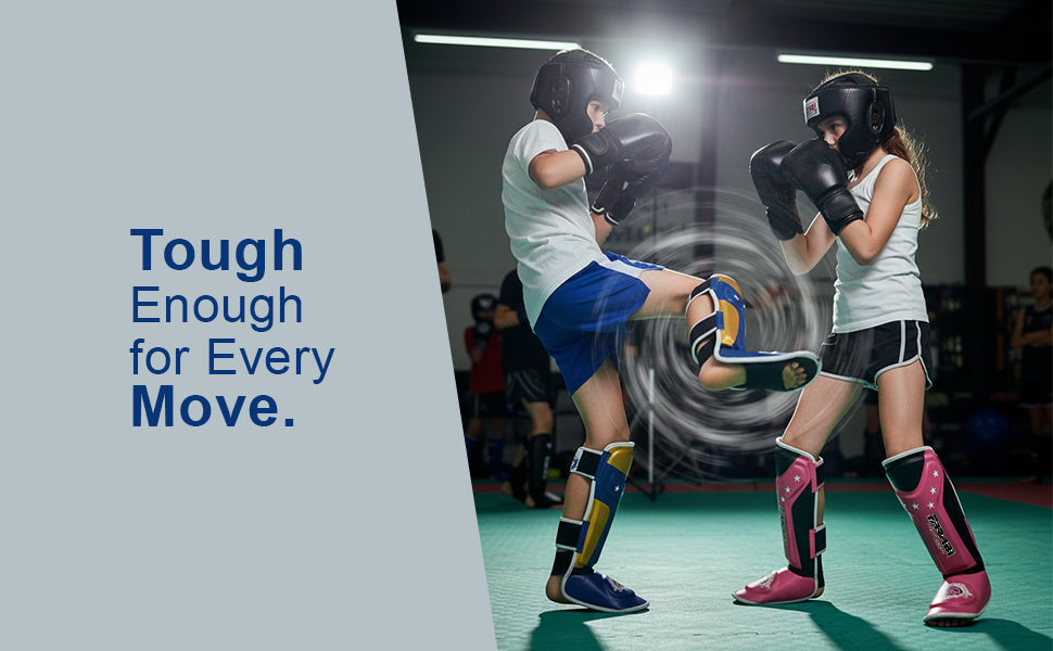 Farabi Kids T-Tech Shin Guards – MMA, Kickboxing & Leg Protection - gallery image