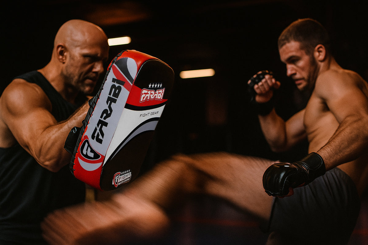 Farabi Thai pad FT1 Genuine Leather Fighter Muay Thai Kick pad MMA Boxing pad - gallery image