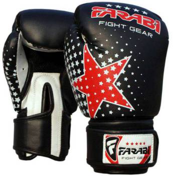 Farabi Kids Boxing Gloves Star 6 oz-Black
