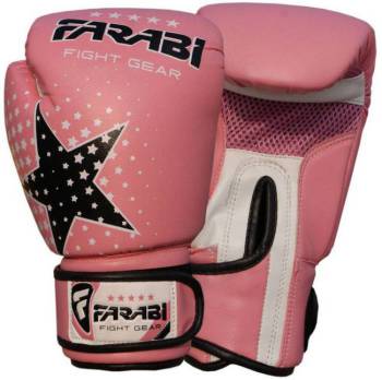 Farabi Kids Boxing Gloves Star 6 oz-Pink