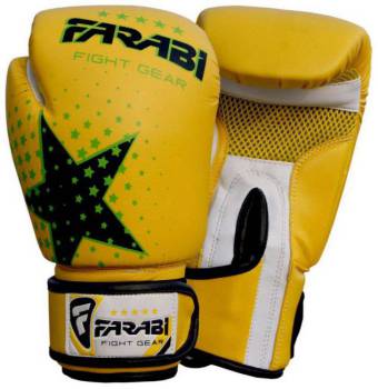Farabi Kids Boxing Gloves Star 6 oz-Yellow