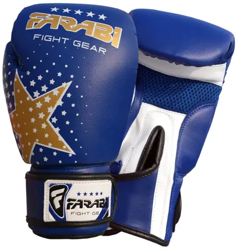 Farabi Kids Boxing Gloves Star 6 oz-blue 