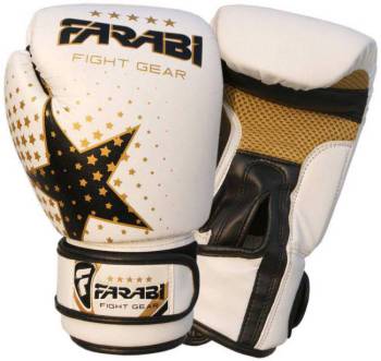 Farabi Kids Boxing Gloves Star 6 oz-white