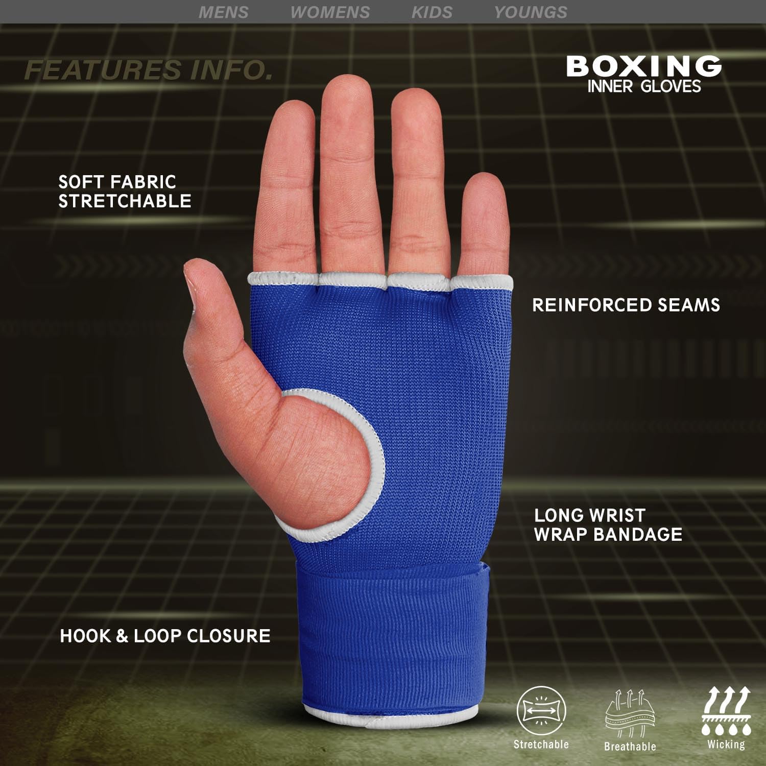 Farabi Sports Adults Gel Padded Inner Gloves – MMA, Muay Thai, Gym, Weightlifting & Fitness Wraps