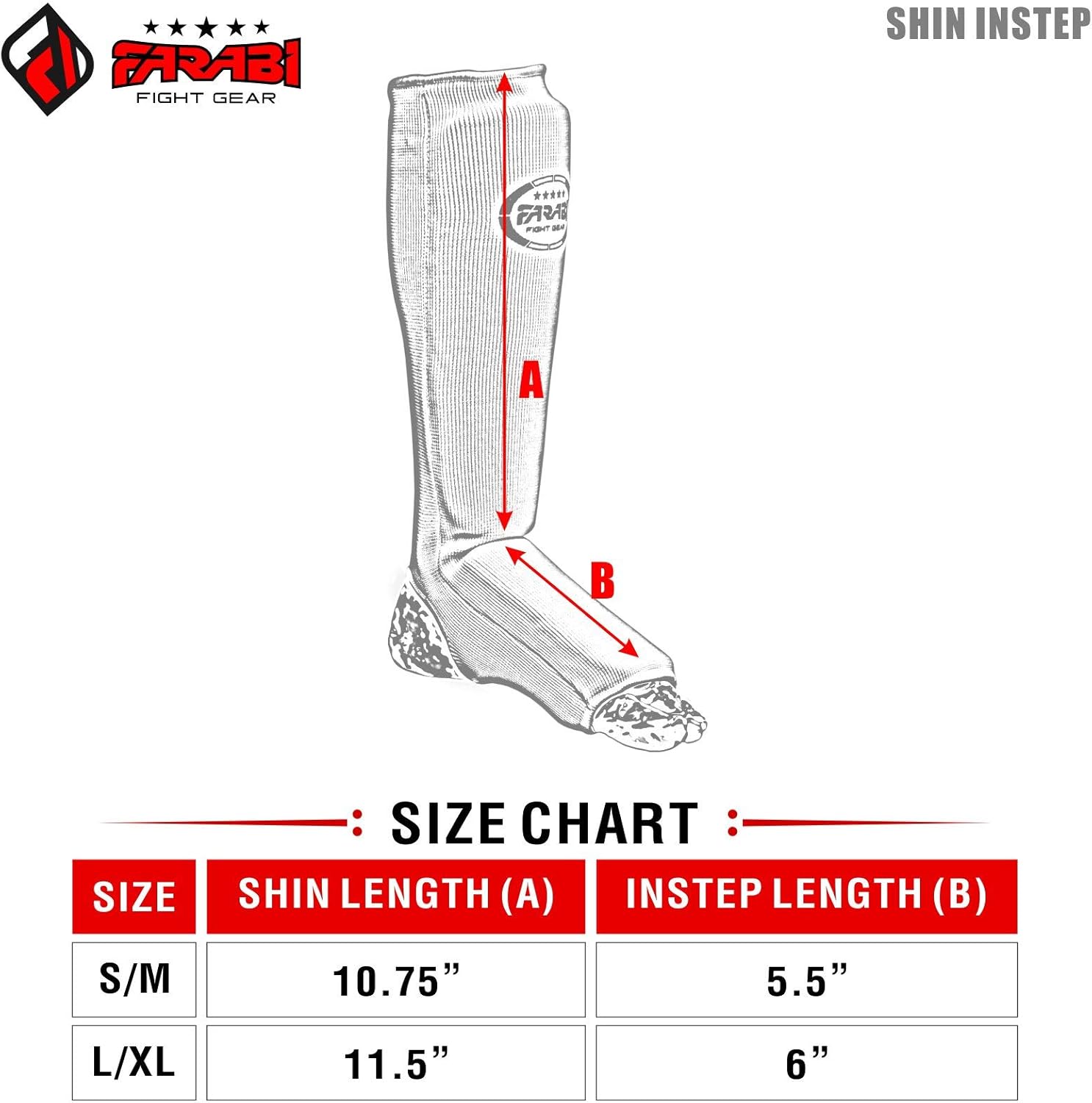 Farabi Shin Pads Instep Shin Guard for Kickboxing MMA Muay Thai Boxing Gym Training Elasticated Pads