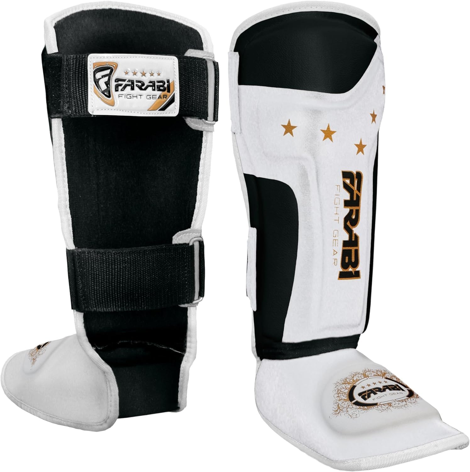 Javson MMA Shin Instep Guards – Black, Unisex Kickboxing Leg & Foot Protection