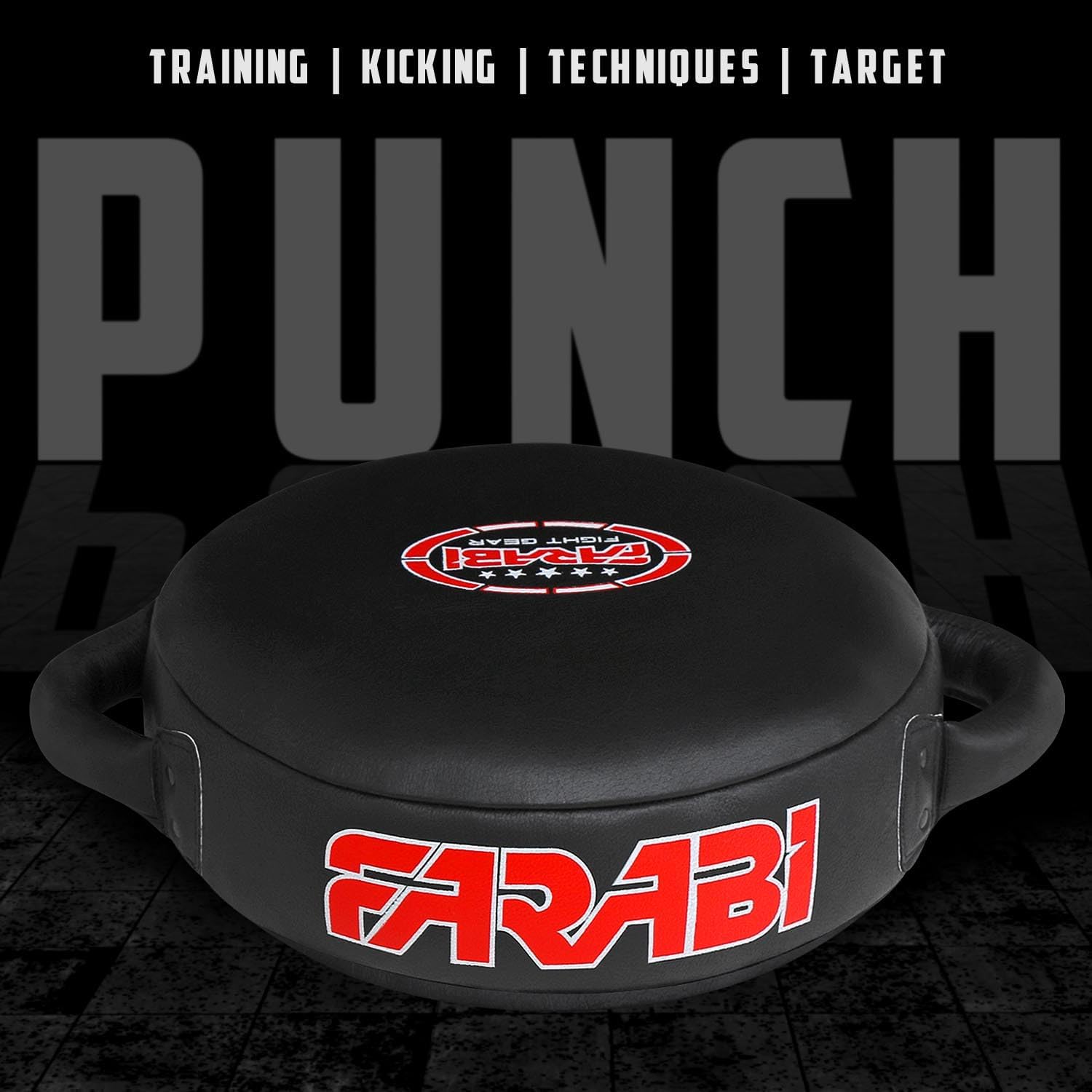 Farabi Leather Round Punch Shield – MMA, Muay Thai & Kickboxing Pad