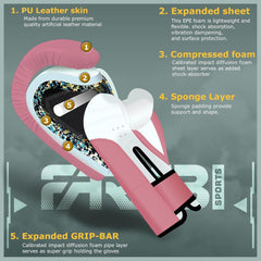 Farabi Kids 4oz Pink Star Boxing Gloves – Muay Thai, Kickboxing & Punching Bag Training