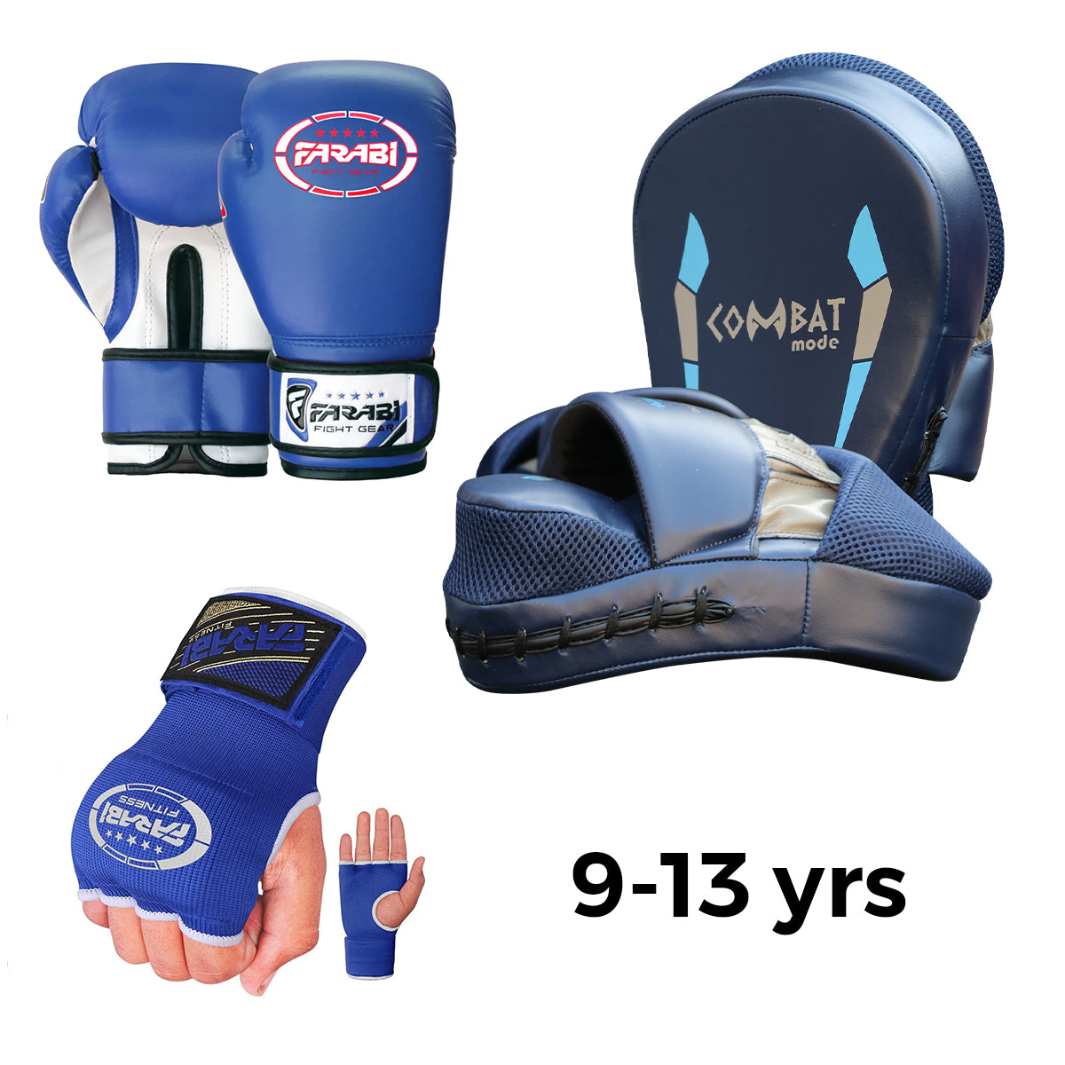 Farabi Parent-Child Kit 6-12Years | Boxing Gloves + Inner Gloves + Focus Pads