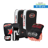 Farabi Confidence Kit 6-12Years | Boxing Gloves + Inner Gloves + Pair of Thai Pads