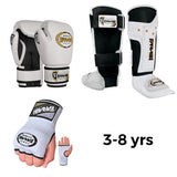 Kids Gym Boxing Kit 3-8 Years | Boxing Gloves + Inner Gloves + T-tech Shinpads