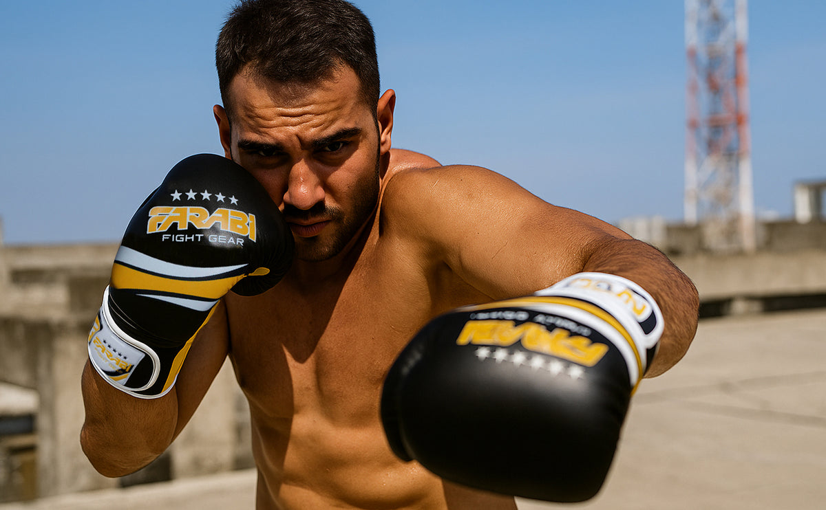 Farabi B6 Buffalo Leather Boxing Gloves - gallery image