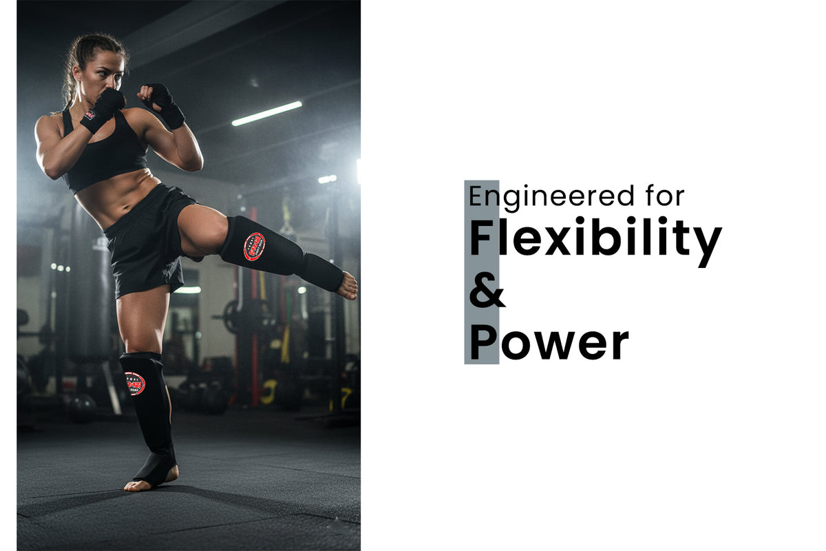 Farabi Shin Pads Instep Shin Guard for Kickboxing MMA Muay Thai Boxing Gym Training Elasticated Pads - gallery image