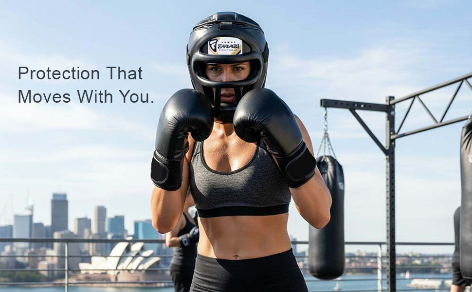 Farabi Head Guard with Removable Grill – MMA & Kickboxing Training - gallery image