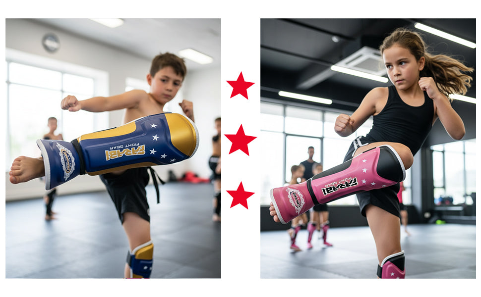 Farabi Kids T-Tech Shin Guards – MMA, Kickboxing & Leg Protection - gallery image