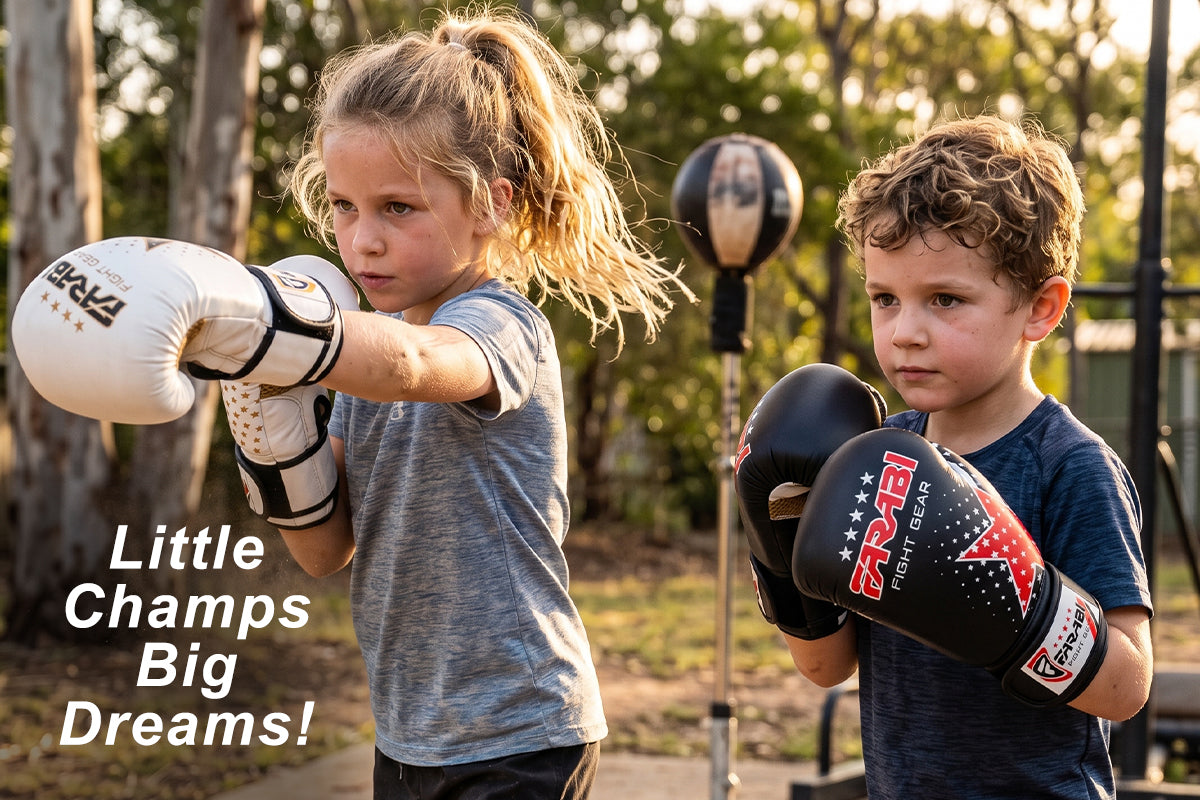 Farabi Kids 6-0z Star Boxing Gloves - gallery image