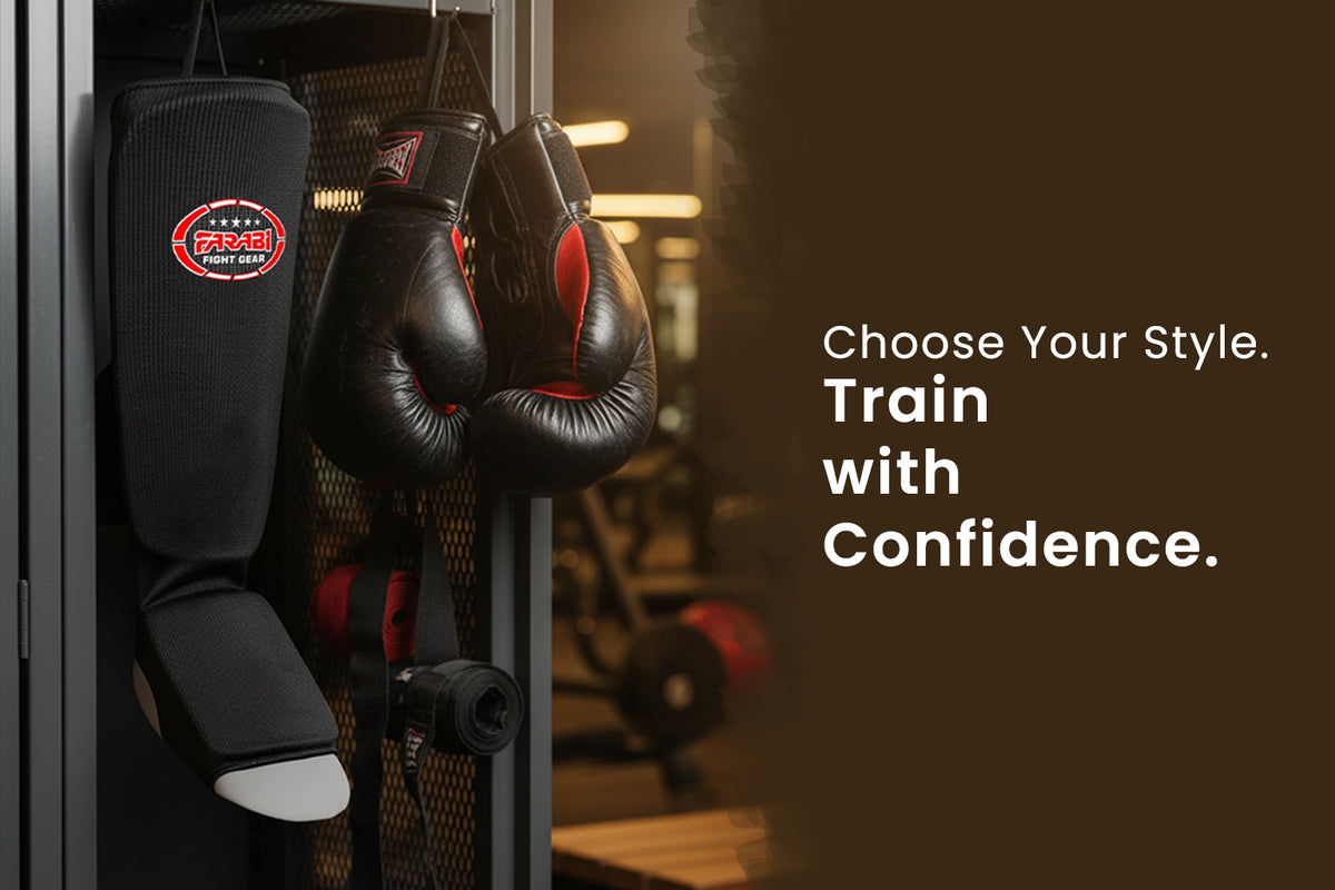 Farabi Shin Pads Instep Shin Guard for Kickboxing MMA Muay Thai Boxing Gym Training Elasticated Pads - gallery image