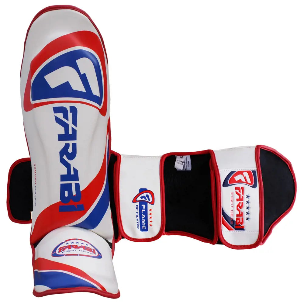 Farabi Flame Shin Guard – Pro Shin Pad Protector for MMA, Muay Thai, Kickboxing & Training