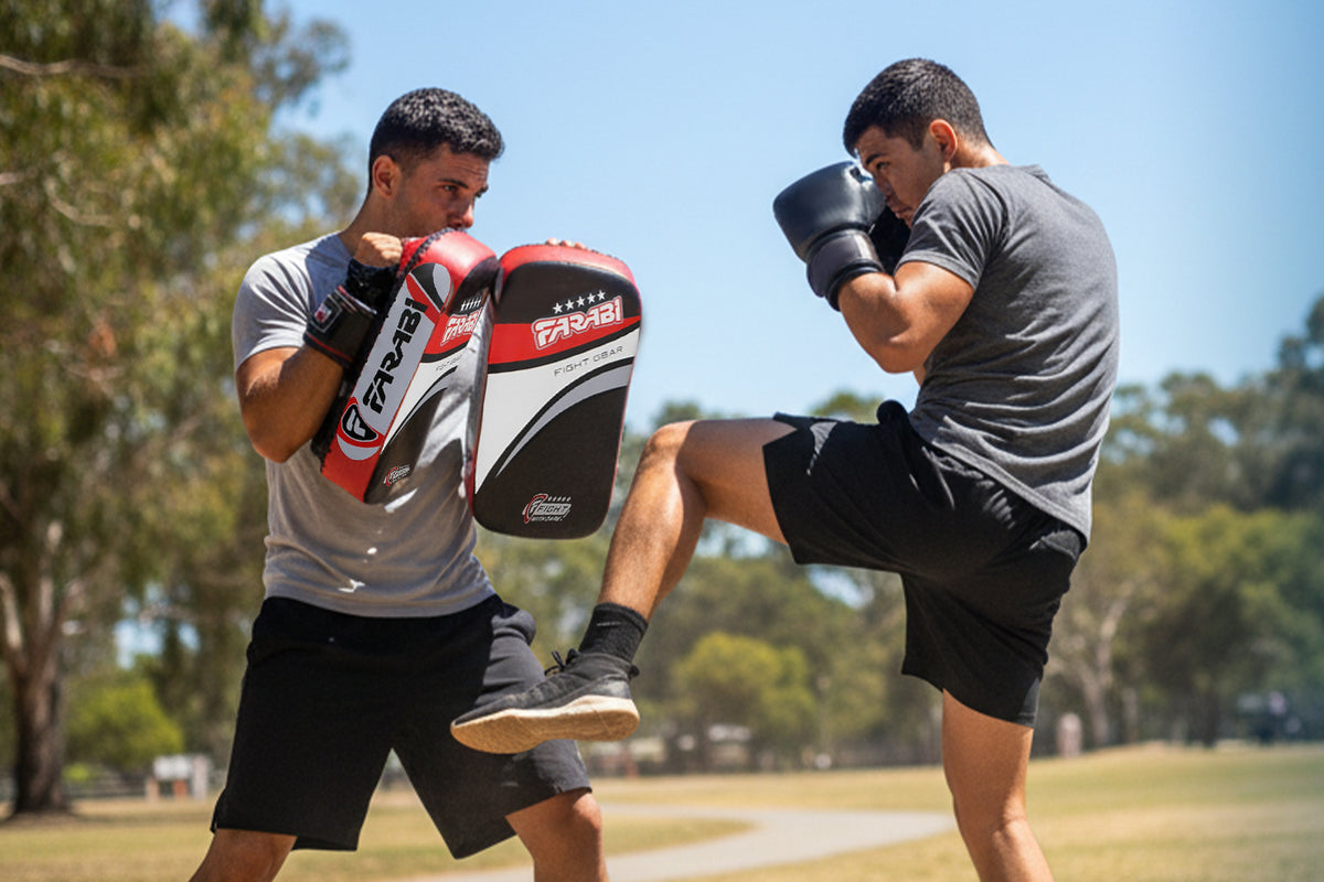 Farabi Thai pad FT1 Genuine Leather Fighter Muay Thai Kick pad MMA Boxing pad - gallery image